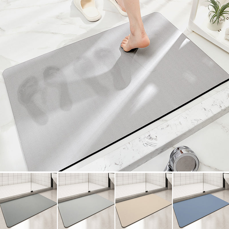 Solid Color Anti-Slip Bath Mat Soft Quick-Dry Washable Shower Mat