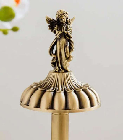 Solid Brass Angel Paper Towel Holder – Golden Bird Finial, Luxury Bathroom & Kitchen Accent, 14 in (36 cm)