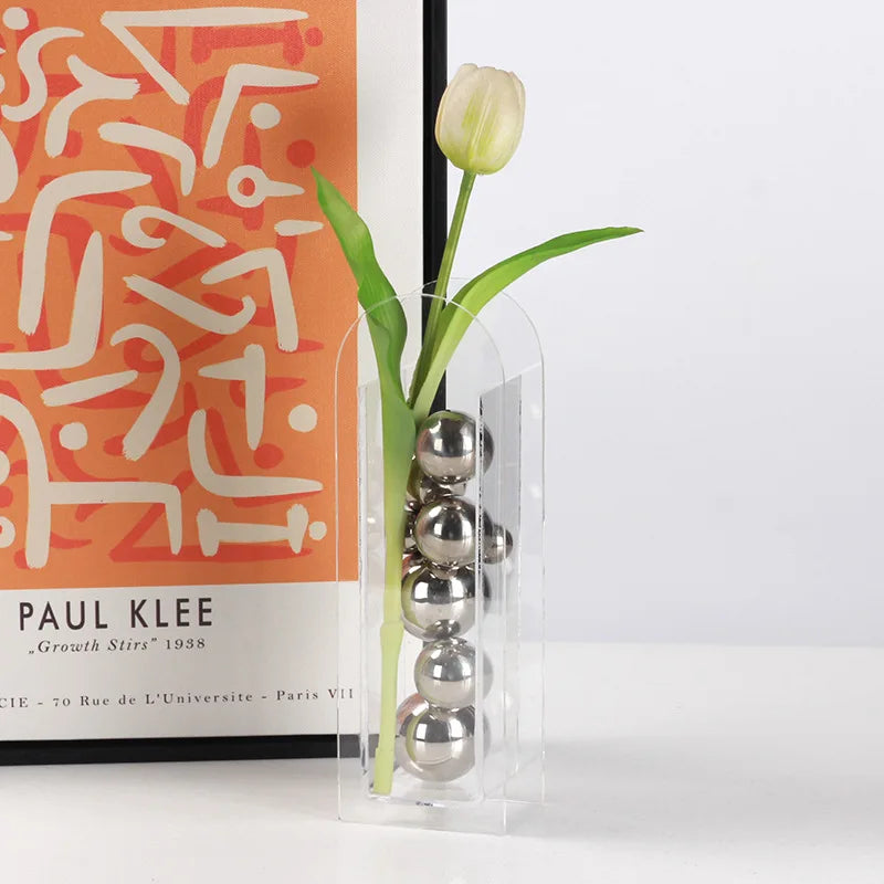 Metallic Ball Abstract Vase