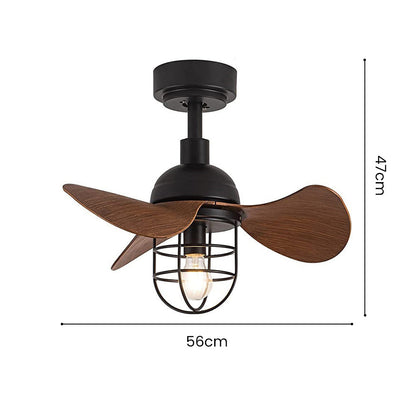 Cute Contemporary Dark Walnut Ceiling Fans With Lamp