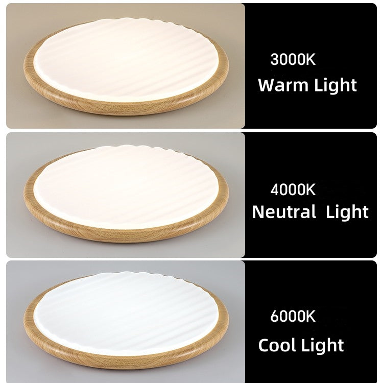 Round Wooden LED Bedroom Ceiling Light lamp