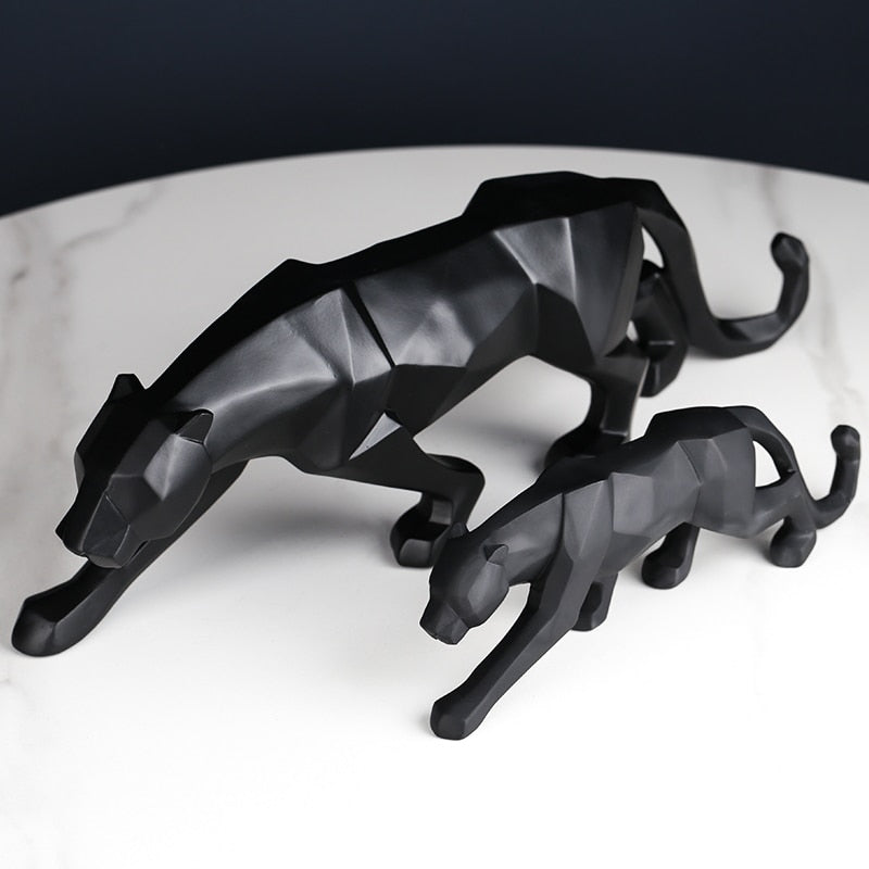 Geometric Black Panther Sculpture