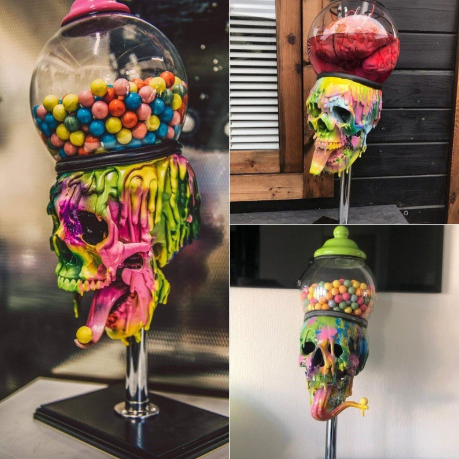 Skull Bubble Gum Machine Halloween Table Ornaments