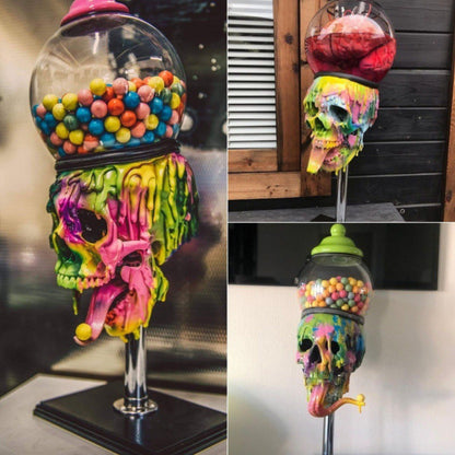 Skull Bubble Gum Machine Halloween Table Ornaments