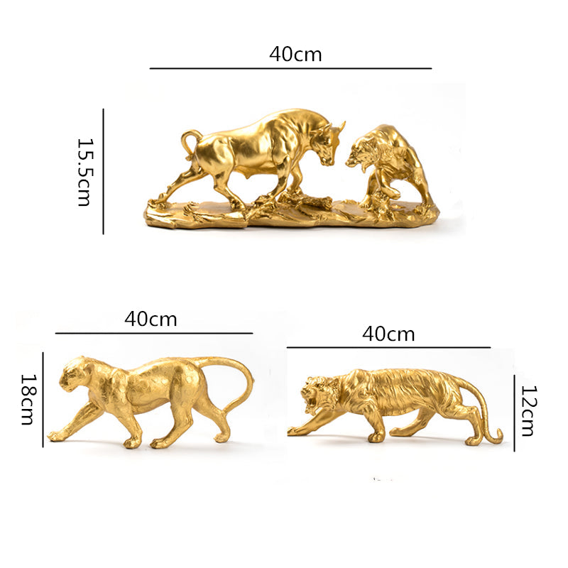 Golden Bull & Bear Statues