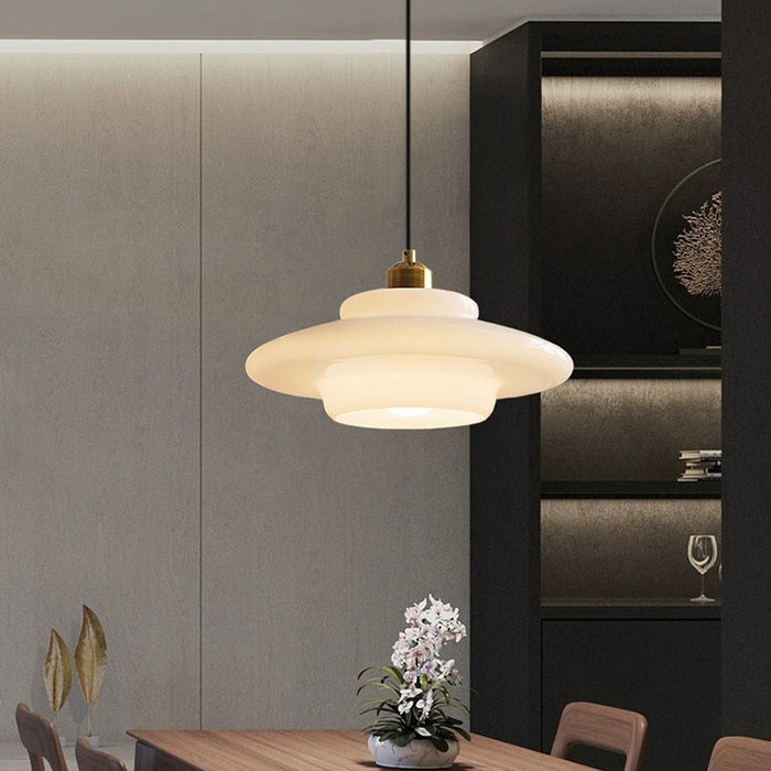 White Glass Pendant Light