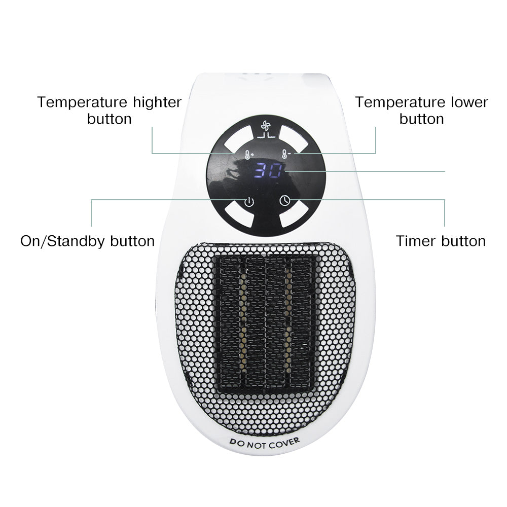 Efficient Portable Electric Space Heater with Remote Control - Fast Heating for Small Spaces