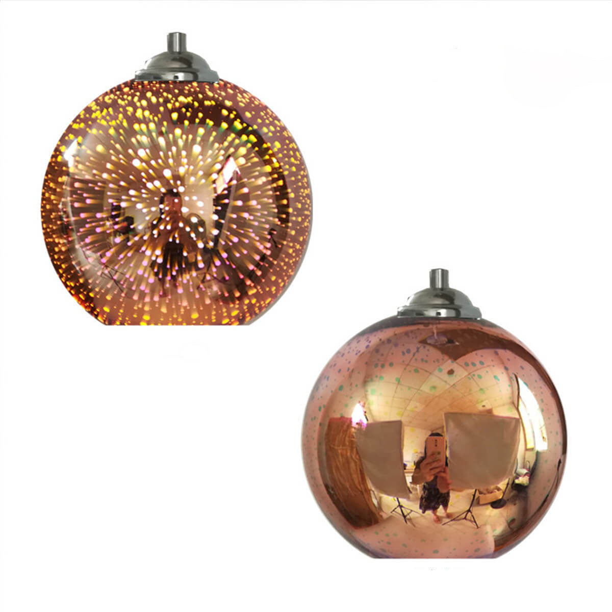 Modern Creative 3D Colorful Fireworks Glass 1-Light Dome Pendant Light lamp