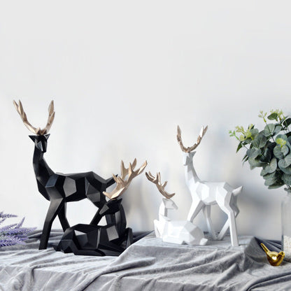 Scandinavian Reindeer Sculpture Set of 2