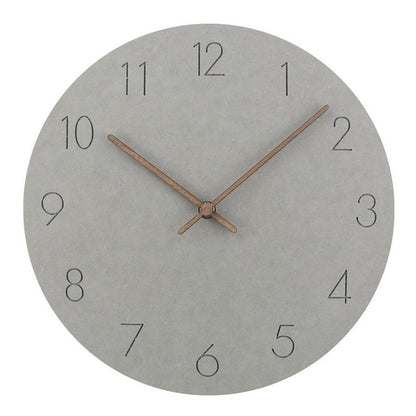 Minimalist Norwegian Wall Clock - 29cm(11.4 in) Scandinavian Design, Wood, Quiet Movement