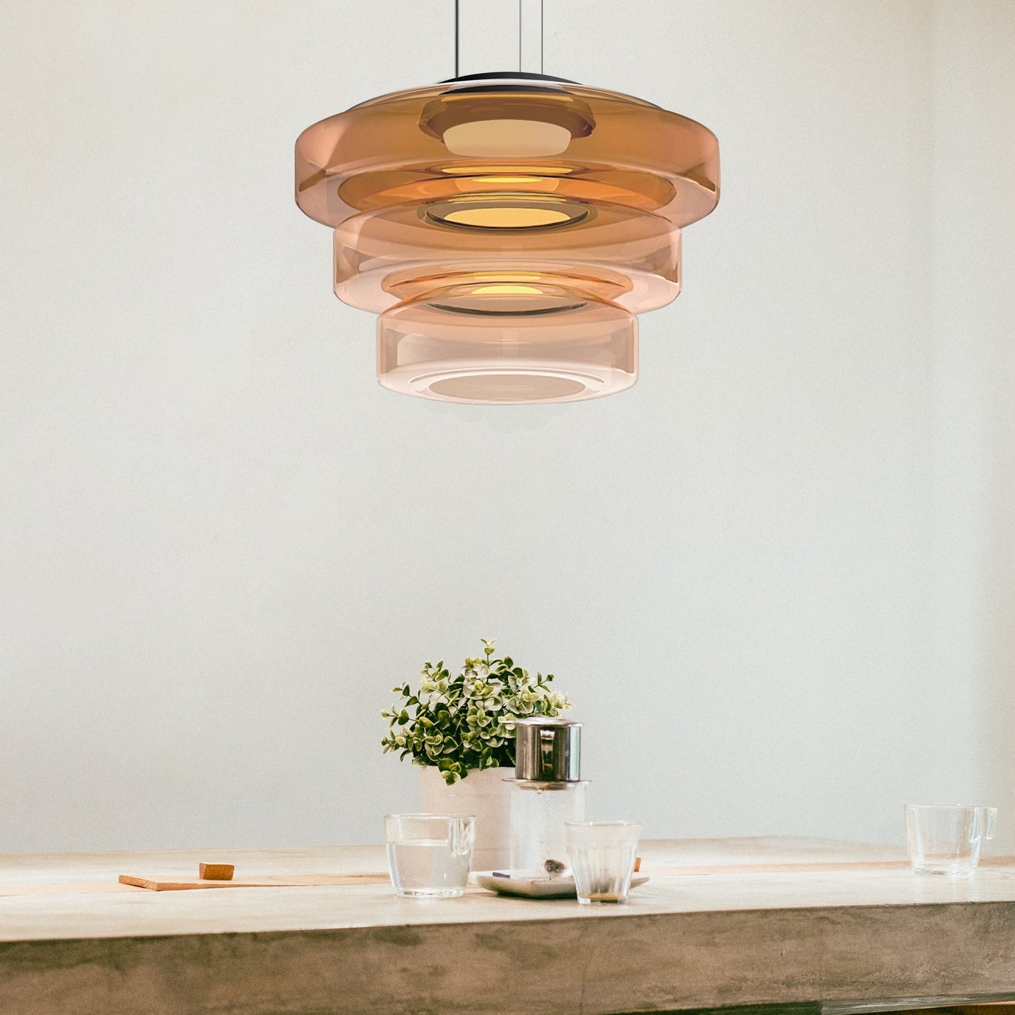 Glass pendant lights in Bauhaus style lamp