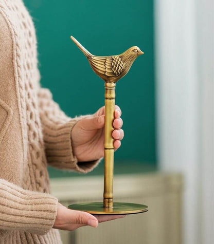 Elegant Solid Brass Paper Towel Holder – Charming Bird Design