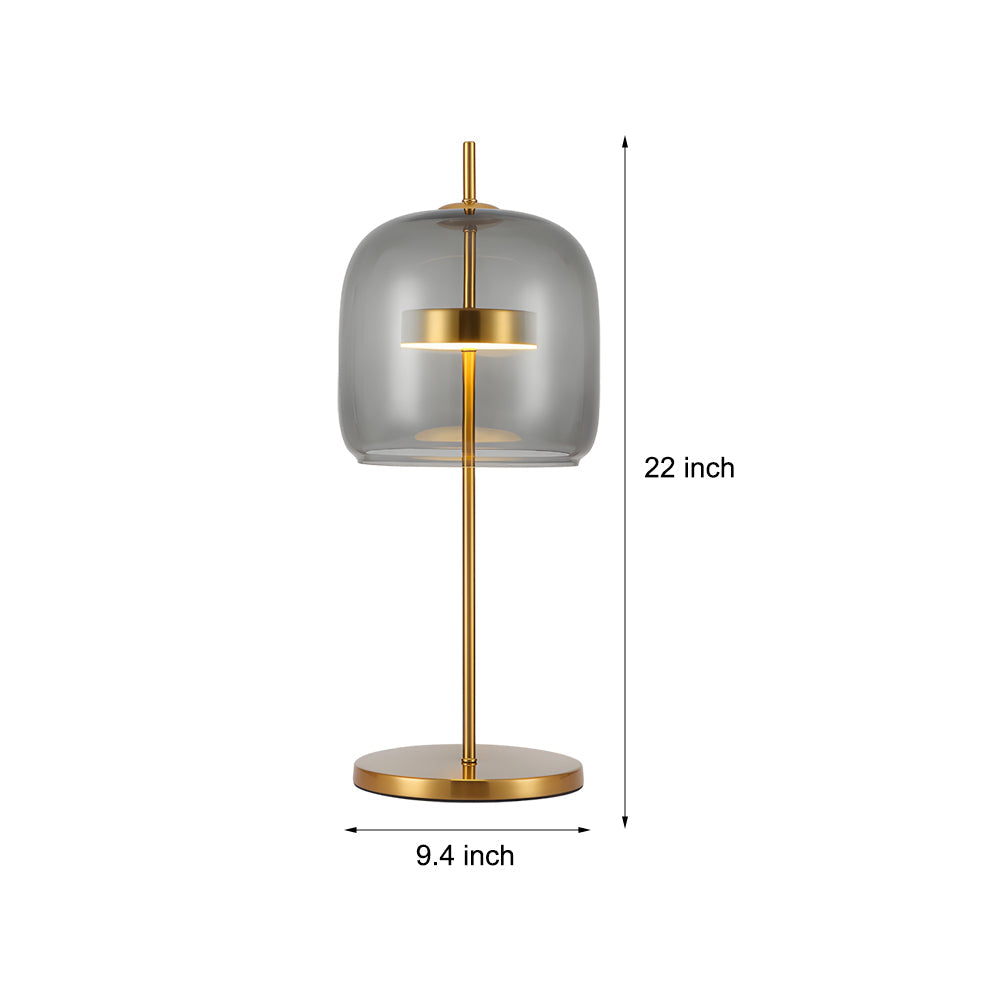 LumiLux - Smoked Glass Table Lamp for a Warm Ambiance