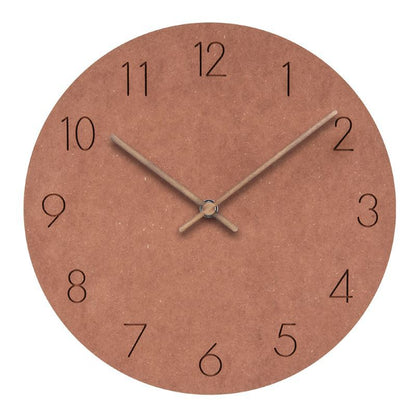 Minimalist Norwegian Wall Clock - 29cm(11.4 in) Scandinavian Design, Wood, Quiet Movement