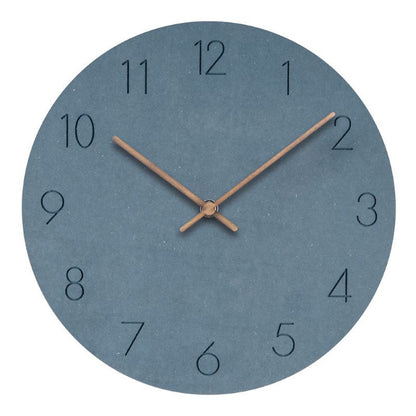 Minimalist Norwegian Wall Clock - 29cm(11.4 in) Scandinavian Design, Wood, Quiet Movement