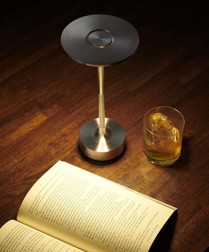 The "Disc" Rechargeable and Dimmable Aluminium Lamp