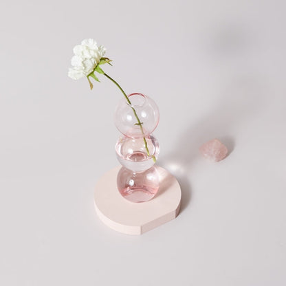 Sakura Pink Glass Taper Candle Holder & Vases