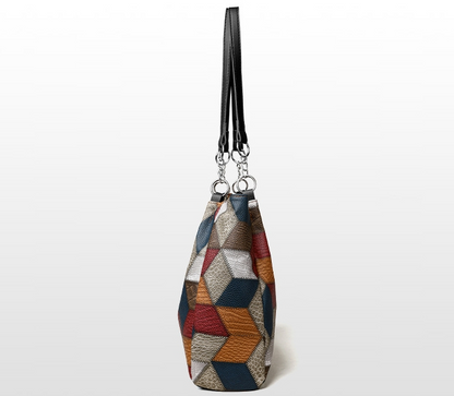 Retro Geometric Pattern Tote Bag