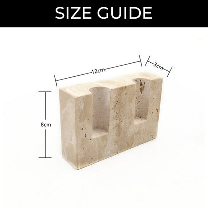 Dual Travertine Taper Candlestick Holder