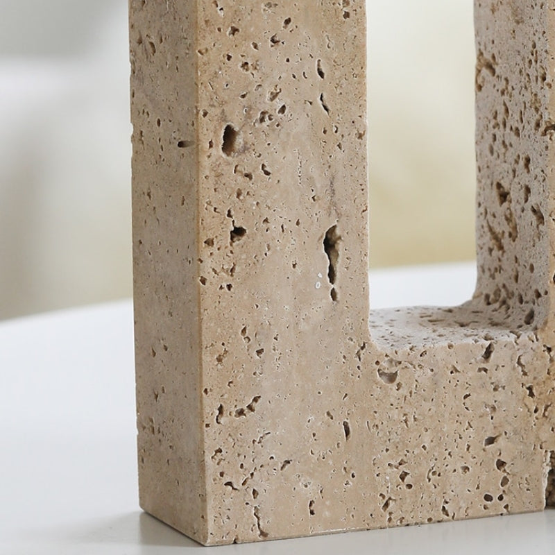 Abstract Dual Travertine Taper Candlestick Holder