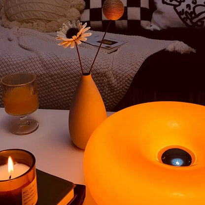 Donut Lamp – LED Dimmable Orange Table & Wall Lamp, Energy-Efficient Glass Light for Living Room, Bedroom, Dorm