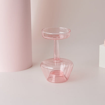 Sakura Pink Glass Taper Candle Holder & Vases