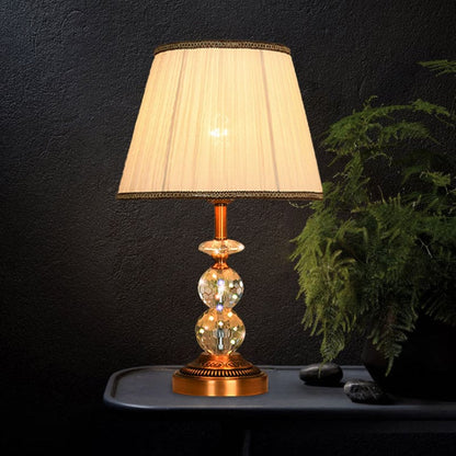 KristalGlow - Table Lamp with Conical Shape and Cut Crystal Balls