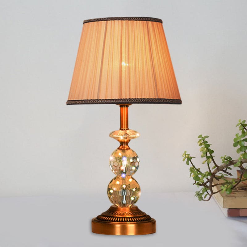 KristalGlow - Table Lamp with Conical Shape and Cut Crystal Balls