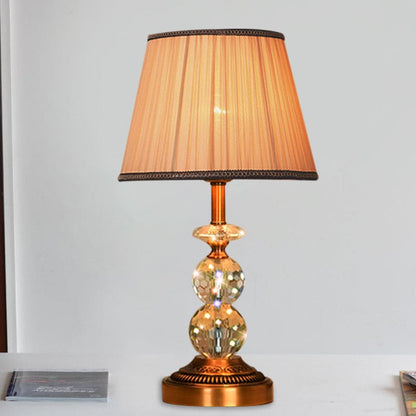 KristalGlow - Table Lamp with Conical Shape and Cut Crystal Balls