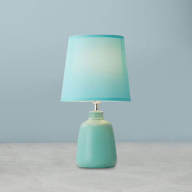 LisaLight - Nordic Woven Bedside Lamp with Ceramic Base