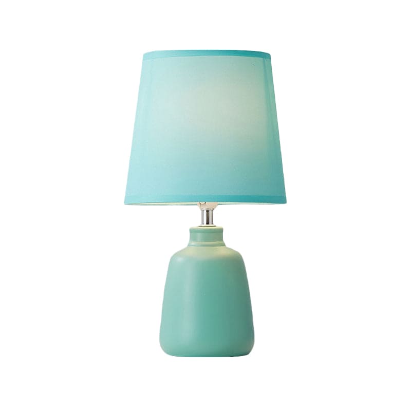 LisaLight - Nordic Woven Bedside Lamp with Ceramic Base