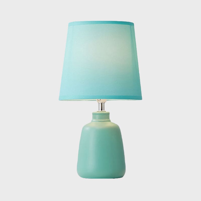 LisaLight - Nordic Woven Bedside Lamp with Ceramic Base