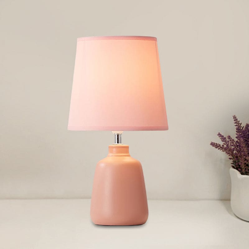 LisaLight - Nordic Woven Bedside Lamp with Ceramic Base