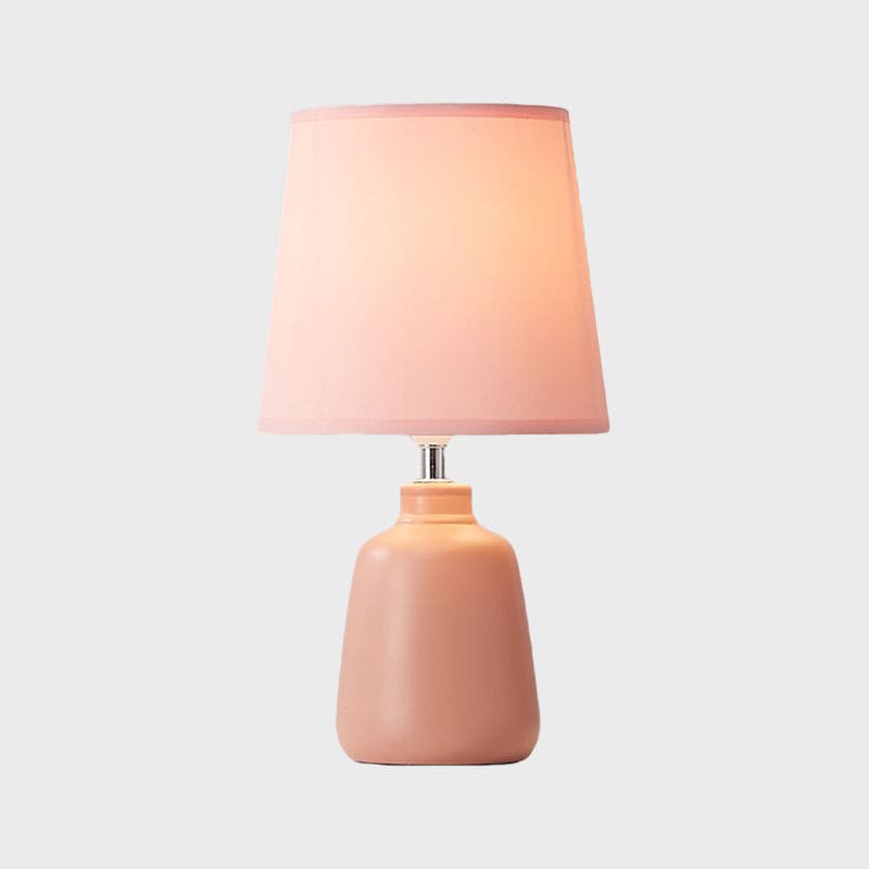 LisaLight - Nordic Woven Bedside Lamp with Ceramic Base