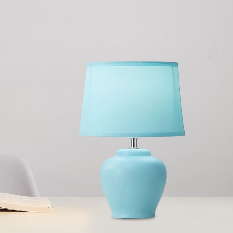 LisaLight - Nordic Woven Bedside Lamp with Ceramic Base