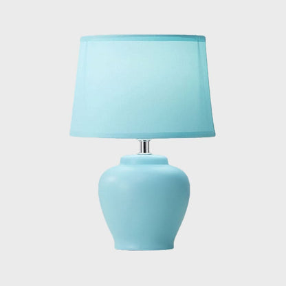 LisaLight - Nordic Woven Bedside Lamp with Ceramic Base