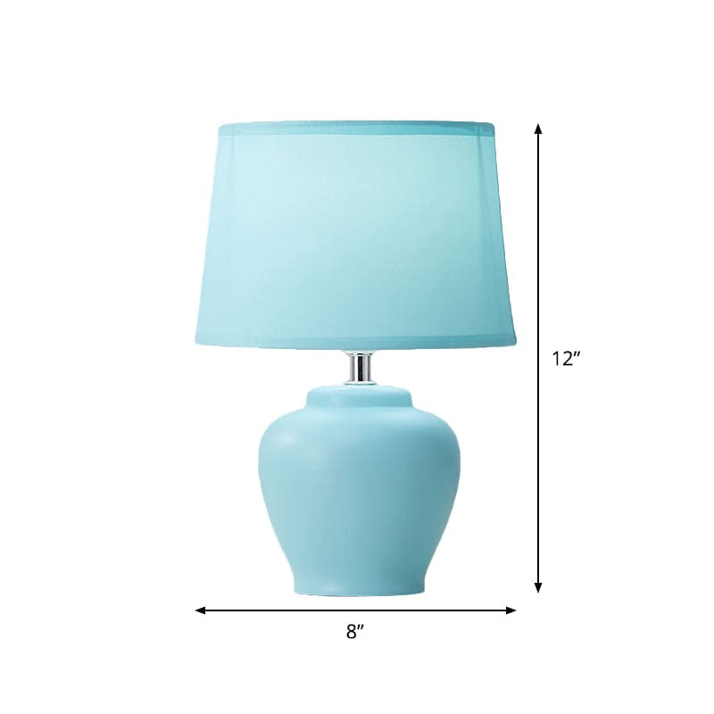 LisaLight - Nordic Woven Bedside Lamp with Ceramic Base