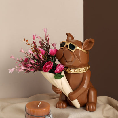 Cool Bulldog Statue Vase