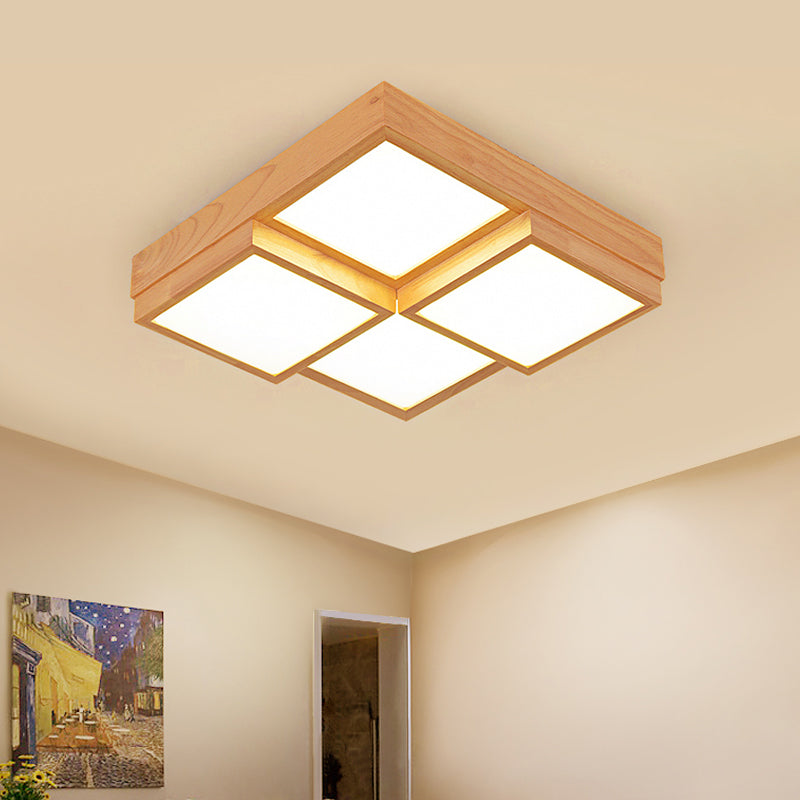 RusticLight – Natural Wood Ceiling Lamp with Multiple Lights