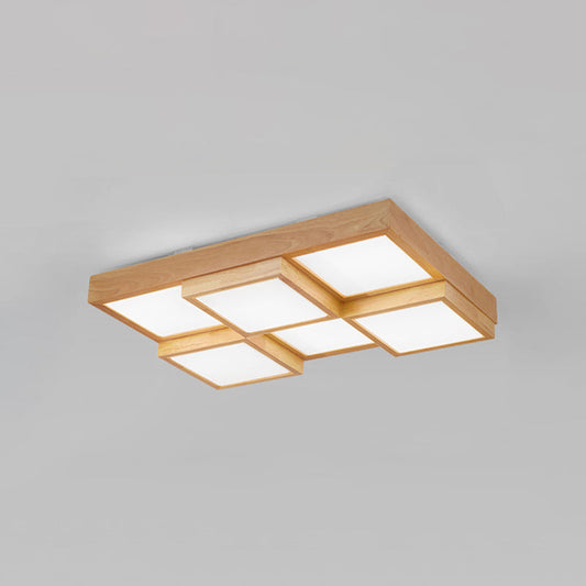 RusticLight – Natural Wood Ceiling Lamp with Multiple Lights