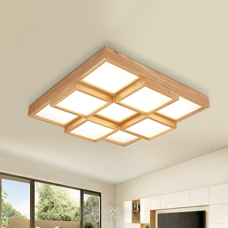 RusticLight – Natural Wood Ceiling Lamp with Multiple Lights