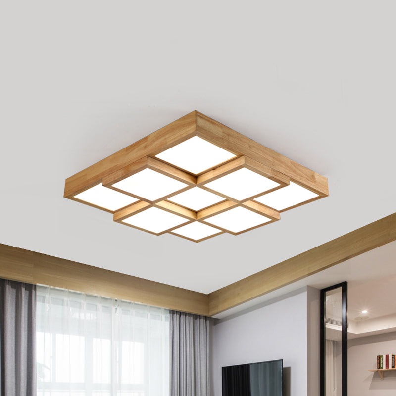 RusticLight – Natural Wood Ceiling Lamp with Multiple Lights