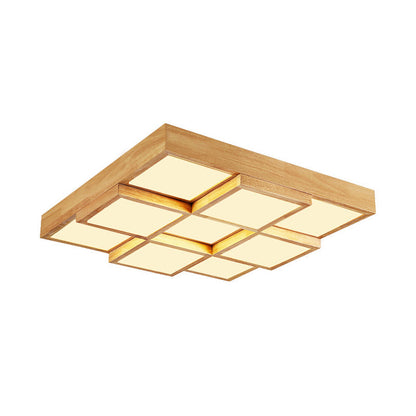 RusticLight – Natural Wood Ceiling Lamp with Multiple Lights