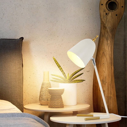 GlowJulia - Metal Table Lamp with Dome Shade and V-Base