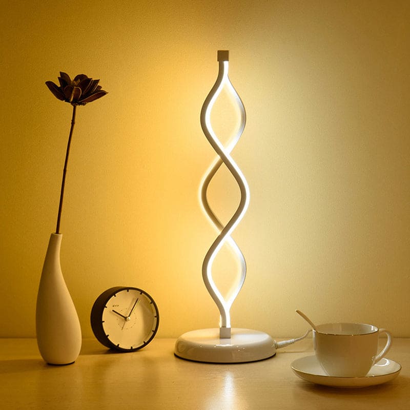 LightElegance - White Spiral LED Table Lamp