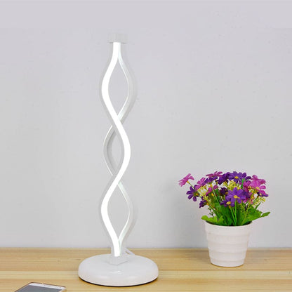 LightElegance - White Spiral LED Table Lamp