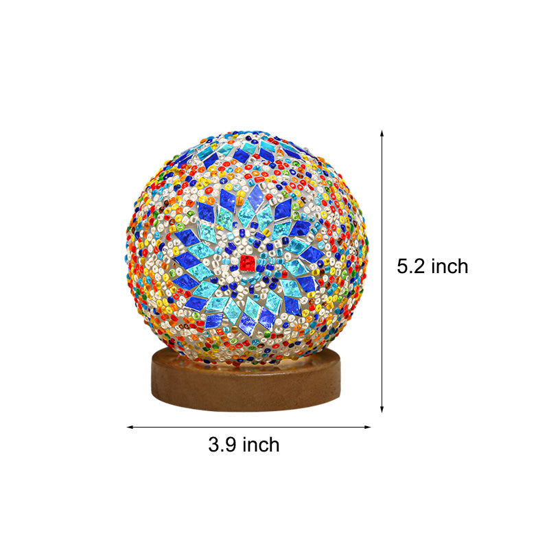 GloedNest - Dimmable Boho Baroque LED Spherical Glass Table Lamp with Mosaic Lighting 3.9"