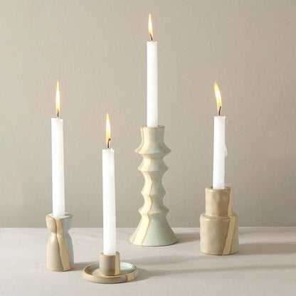 Sorrento Vintage Ceramic Taper Candlestick Holders