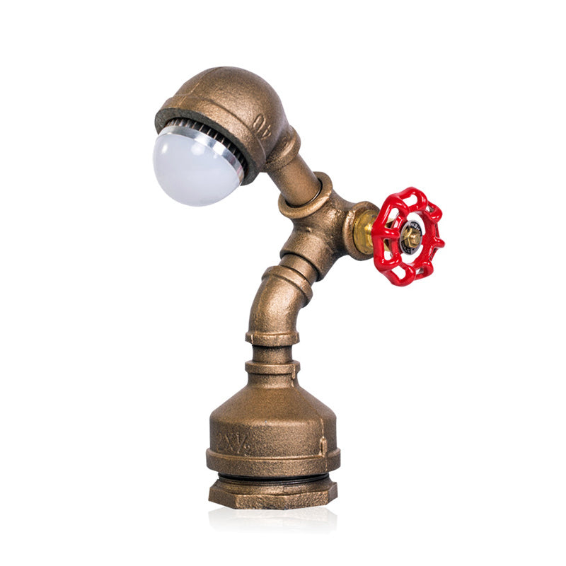 GlowBot - Brass Steampunk Robot Lamp with Thumb Switch