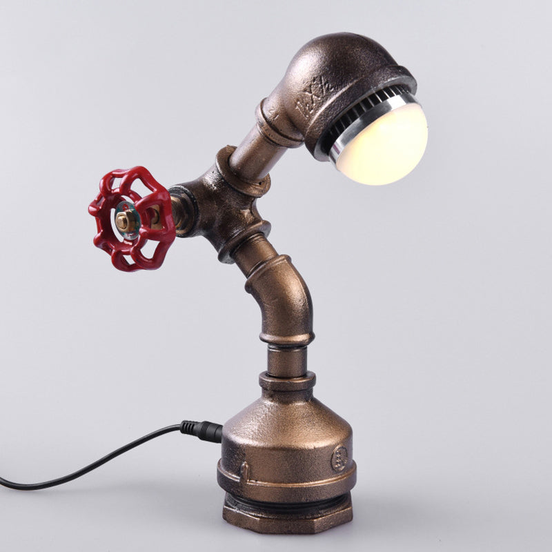 GlowBot - Brass Steampunk Robot Lamp with Thumb Switch